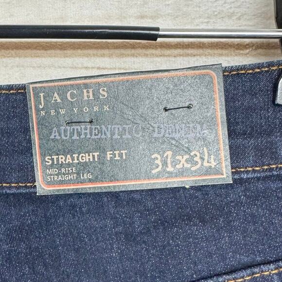 Jachs New York Dark Wash Mid Rise Straight Leg Jeans Size 31x34 - Picture 5 of 8